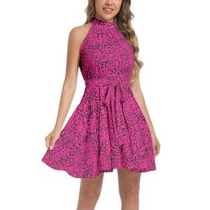 FullbreedCustom Ruffle Hem Belted Halter Dress